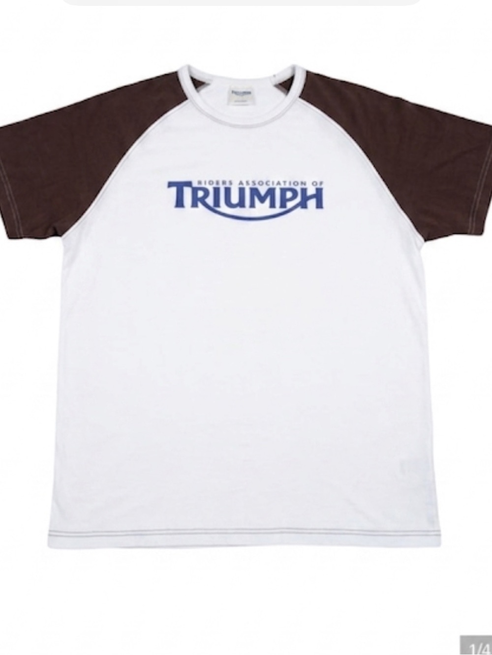 ⭐️Triumph White and Dark Brown Raglan Tee